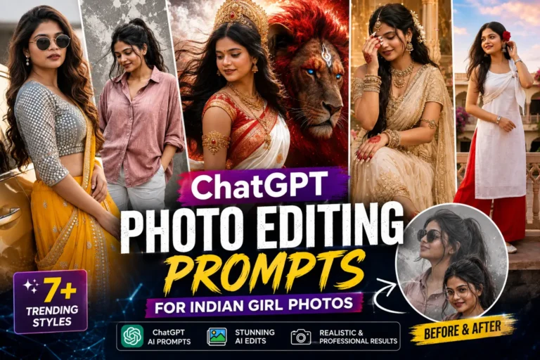 ChatGPT photo editing prompts for Indian girl AI portrait transformation
