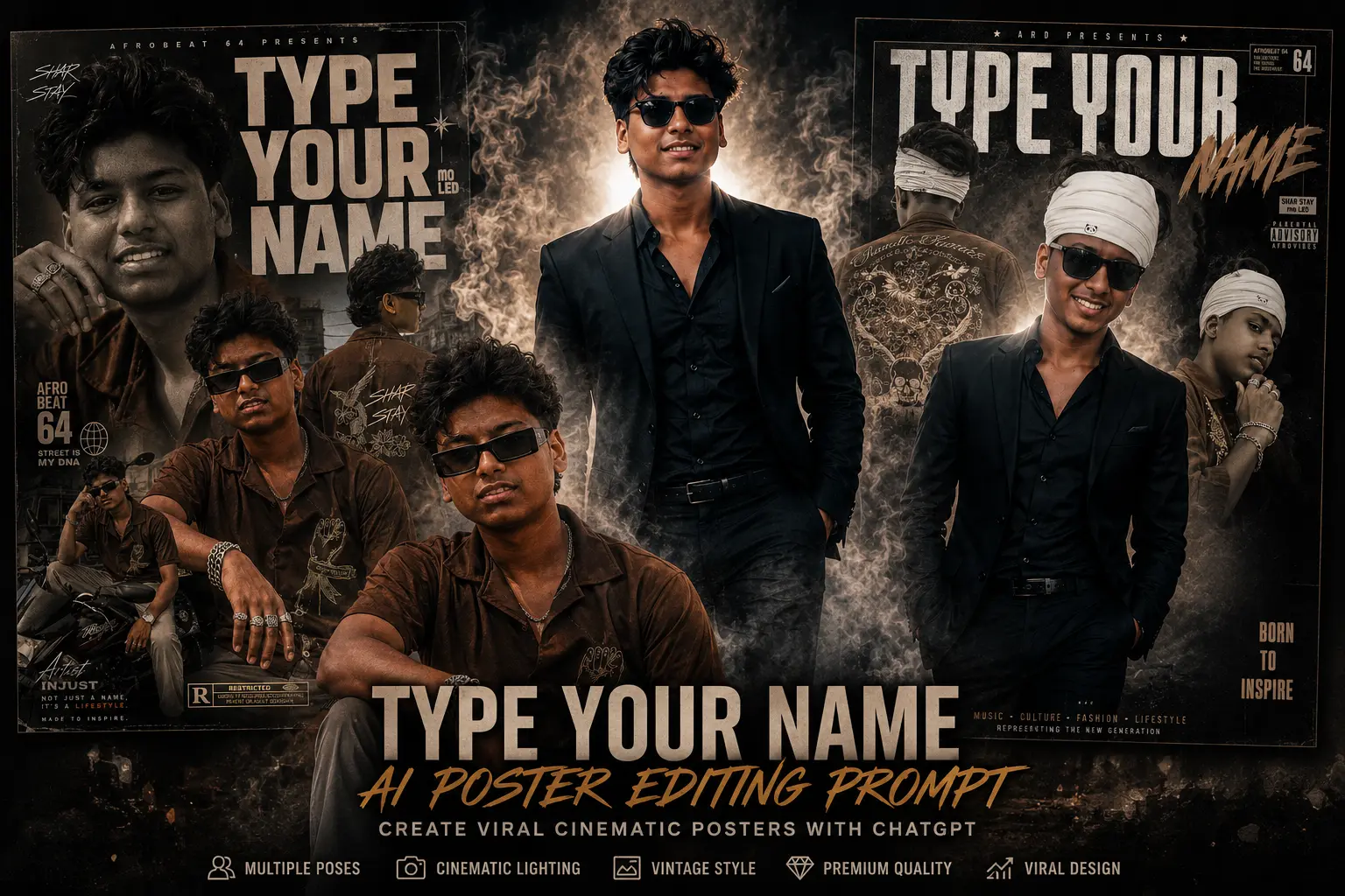 Type Your Name Cinematic AI Poster Editing Prompt